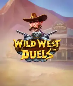  Step into the rugged world of "Wild West Duels" by Pragmatic Play, featuring a gritty gunslinger ready for a showdown. The image shows a stern cowboy with crossed pistols, set against a dusty Western town. His focused expression and authentic attire embody the spirit of the Old West. The game's title is prominently featured in a striking font, complementing the adventurous theme. 